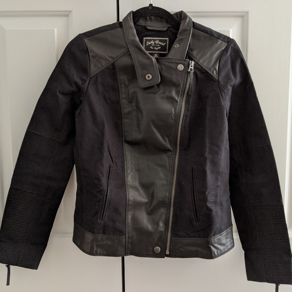 NWOT Lucky Brand Moto Jacket (Leather + Cotton) - Picture 1 of 5